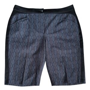 EP Pro Black & Blue Geometric Print Performance Golf Shorts, Size 14, Athletic